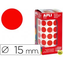 GOMETS AUTOADHESIVOS CIRCULARES 15 MM ROJO EN ROLLO CON 2832 UNIDADES