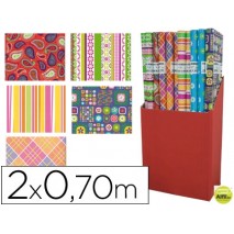 PAPEL FANTASIA TODO AÑO ROLLO 2 X 0,70 MT 60 GR MODELOS SURTIDOS