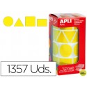 GOMETS AUTOADHESIVOS FIGURAS GEOMETRICAS TAMAÑO XL AMARILLO EN ROLLO CON 1357 UNIDADES