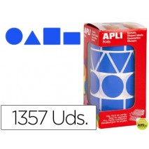 GOMETS AUTOADHESIVOS FIGURAS GEOMETRICAS TAMAÑO XL AZUL EN ROLLO CON 1357 UNIDADES