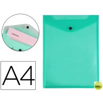 CARPETA LIDERPAPEL DOSSIER BROCHE POLIPROPILENO DIN A4 FORMATO VERTICAL VERDE TRANSPARENTE 50 HOJAS