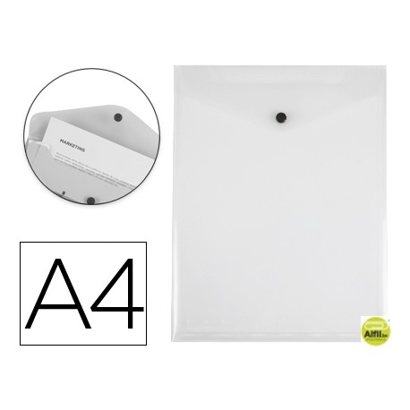 CARPETA LIDERPAPEL DOSSIER BROCHE POLIPROPILENO DIN A4 FORMATO VERTICAL TRANSPARENTE 50 HOJAS