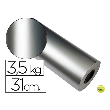 PAPEL FANTASIA VERJURADO STAR PLATA 7014 BOBINA 31 CM 3,5 KG
