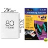 BOLSA DE PLASTIFICAR FELLOWES BRILLO DIN A4 80 MICRAS PACK 25