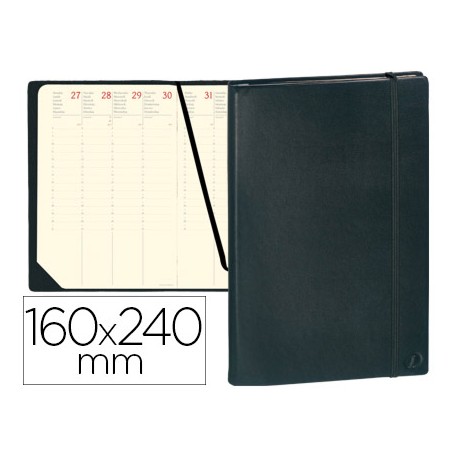 AGENDA ENCUADERNADA QUO VADIS MINISTRE PRESTIGIO SEMANA VISTA HABANA NEGRO 16X24 CM