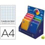 RECAMBIO COLOR OXFORD DIN A4 80 HOJAS 90 GR OPTIK PAPER CUADROS 5MM 4 TALADROS EXPOSITOR 32 UNIDADES
