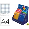 RECAMBIO COLOR OXFORD DIN A4 80 HOJAS 90 GR OPTIK PAPER CUADROS 5MM 4 TALADROS EXPOSITOR 32 UNIDADES