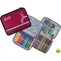 PLUMIER ESCOLAR STAEDTLER SKATE GRANDE DE TELA COLOR ROJO DOBLE CREMALLERA