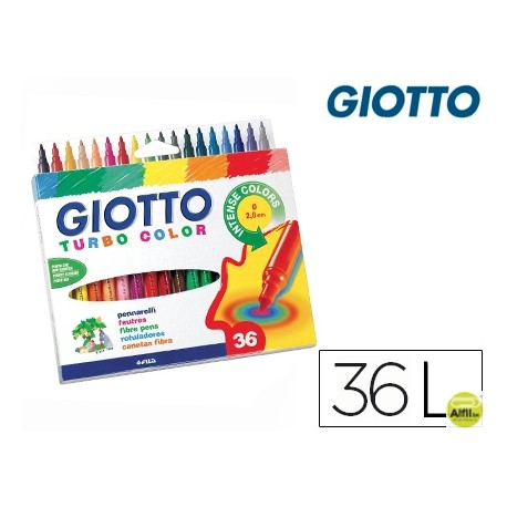 ROTULADOR GIOTTO TURBO COLOR CAJA DE 36 COLORES