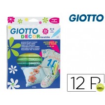ROTULADOR GIOTTO DECOR TEXTILE PARA CAMISETAS 12 COLORES