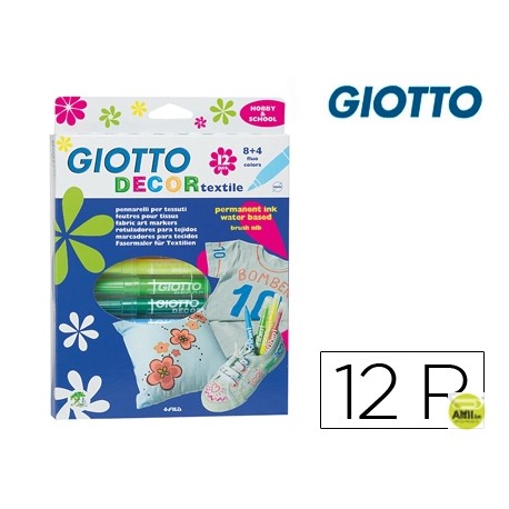 ROTULADOR GIOTTO DECOR TEXTILE PARA CAMISETAS 12 COLORES