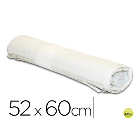 BOLSA BASURA DOMESTICA BLANCA 52X60CM GALGA 70 ROLLO DE 20 UNIDADES