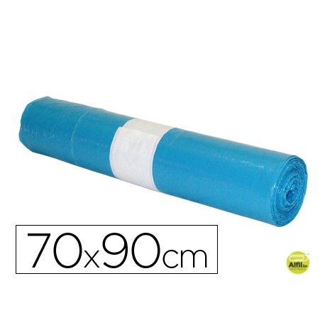 BOLSA BASURA INDUSTRIAL AZUL 70X90CM GALGA 110 ROLLO DE 10 UNIDADES