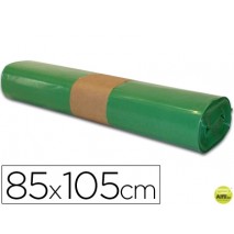 BOLSA BASURA INDUSTRIAL VERDE 85X105CM GALGA 110 ROLLO DE 10 UNIDADES