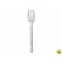 TENEDOR DE PLASTICO BLANCO PAQUETE DE 100