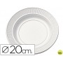 PLATO DE PLASTICO BLANCO LLANO 20CM DE DIAMETRO PAQUETE DE 50