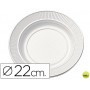 PLATO DE PLASTICO BLANCO LLANO 22CM DE DIAMETRO PAQUETE DE 100
