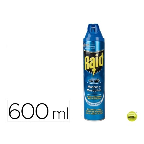INSECTICIDA RAID SPRAY MOSCAS Y MOSQUITOS 600 ML
