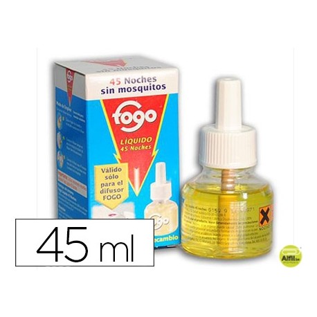 INSECTICIDA FOGO ELECTRICO MATA MOSCAS Y MOSQUITOS RECAMBIO 45 ML