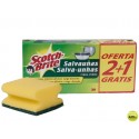 ESTROPAJO SALVAUÑAS SCOTCH BRITE FIBRA VERDE PAQUETE 3X2