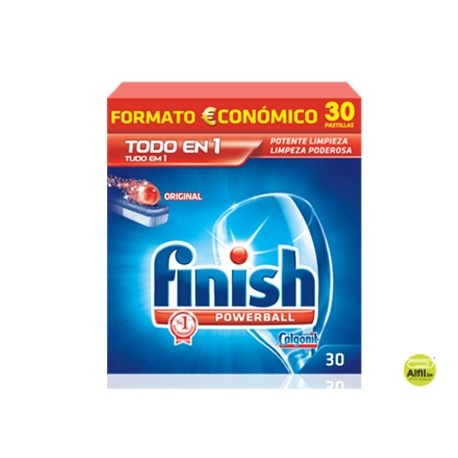 LAVAVAJILLAS CALGONIT FINISH POWERBALL BRILLO DIAMANTE EN PASTILLAS