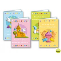 TARJETA DE FELICITACION DE PRIMERA COMUNION MODELOS SURTIDOS