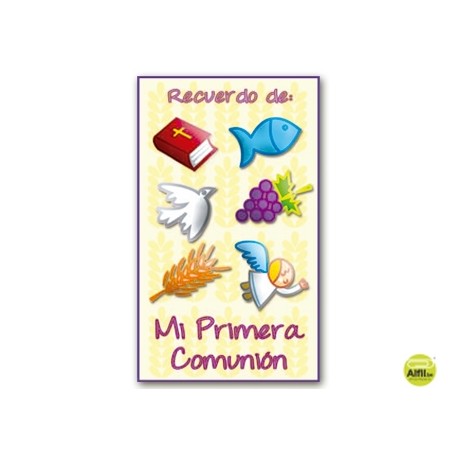 ETIQUETAS ADHESIVAS COMUNION MODELO 52 ROLLO DE 250 UNIDADES