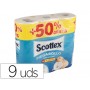 PAPEL HIGIENICO SCOTTEX MEGARROLLO DOBLE LARGO PACK DE 6+3 ROLLOS