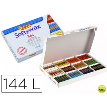 LAPICES CERA JOVI SOFTYWAX CAJA DE 144 UNIDADES 12 COLORES SURTIDOS