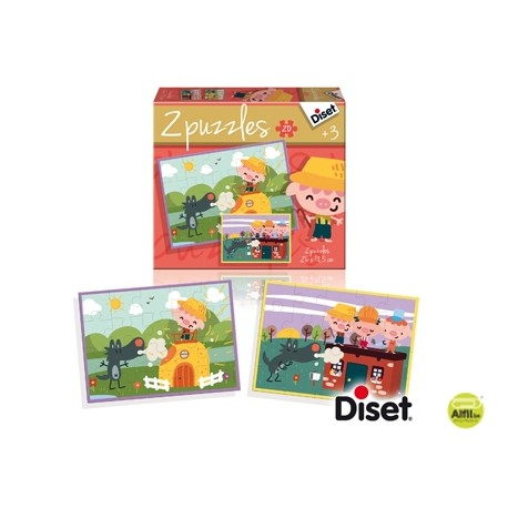 PUZZLE DISET CUENTO LOS TRES CERDITOS 2X20 PIEZAS
