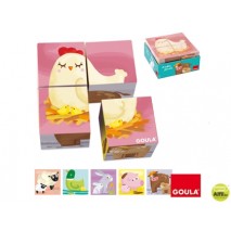 PUZZLE DISET 4 CUBOS GRANJA