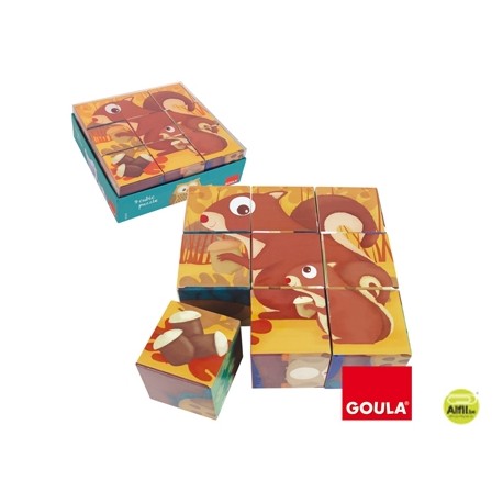 PUZZLE DISET 9 CUBOS ANIMALITOS DEL BOSQUE