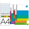 BLOC ESPIRAL LIDERPAPEL A4 DREAM TAPA EXTRADURA 140 H 80G CUADRO 5 MM 5 BANDAS 4 TALADROS MICRO COLO