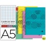 BLOC ESPIRAL LIDERPAPEL A5 MICRO IMAGINE TAPA POLIPROPILENO 160H 60G CUADRO 5MM 5 BANDA6 TALADROS C