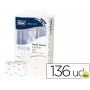 TOALLA DE PAPEL ENGARZADA 2 CAPAS 8,5X21,2 CM PAQUETE DE 136 UNIDADES PARA DISPENSADOR H2