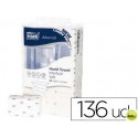 TOALLA DE PAPEL ENGARZADA 2 CAPAS 8,5X21,2 CM PAQUETE DE 136 UNIDADES PARA DISPENSADOR H2