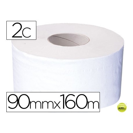 PAPEL HIGIENICO MINI JUMBO 2 CAPAS 160 MT PARA DISPENSADOR T2