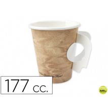 VASO CARTON PARED GRUESA CON TAPA 177 CC PAQUETE DE 50