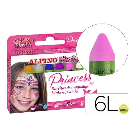 BARRA MAQUILLAJE ALPINO SET DE MAQUILLAJE PRINCESS 6 COLORES