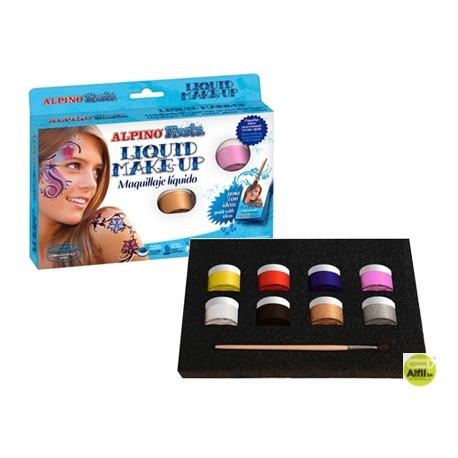MAQUILLAJE LIQUIDO SET DE 8 COLORES SURTIDOS MAS PINCEL