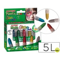 BARRA MAQUILLAJE ALPINO GLITTER 5 COLORES SURTIDOS