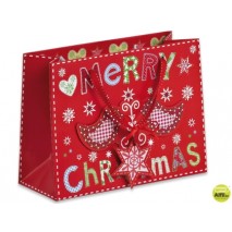 BOLSA DE REGALO CON MOTIVOS NAVIDEÑO 17X22,5 CM
