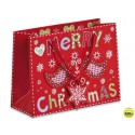 BOLSA DE REGALO CON MOTIVOS NAVIDEÑO 17X22,5 CM