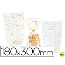 BOLSAS CELOFAN 180X300 MM MOTIVOS NAVIDEÑOS SET DE 10 UNIDADES