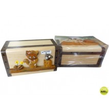HUCHA DE MADERA CON DISEÑO DE ANIMALES