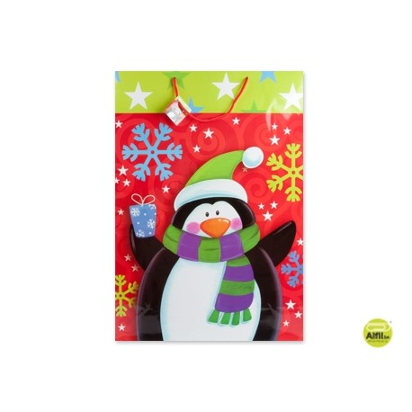 BOLSA DE REGALO CON MOTIVOS NAVIDEÑO 51X71X18CM