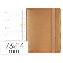 AGENDA ANILLAS FINOCAM CLASSIC CORA 602 73X114 MM SEMANA A LA VISTA 6 ANILLAS COLOR BRONCE