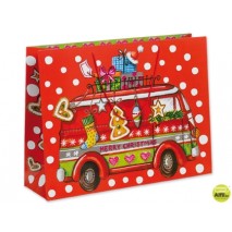 BOLSA DE REGALO CON MOTIVOS NAVIDEÑOS 61X46X18CM