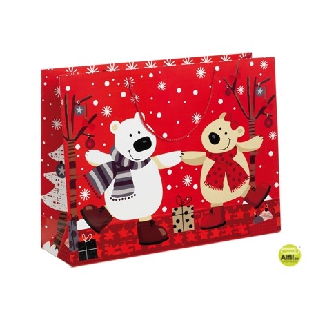BOLSA DE REGALO CON MOTIVOS NAVIDEÑOS 61X46X18CM