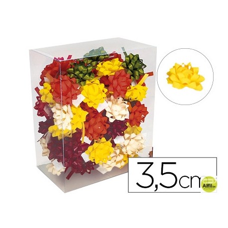 LAZOS FANTASIA ADHESIVOS 3,5CM DIAMETRO CAJA DE 75 UNIDADES